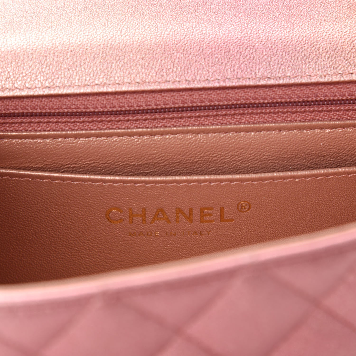 Chanel Metallic Lambskin Quilted Ombre Mini Rectangular Flap Pink 8 of 11