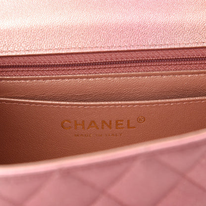 Chanel Metallic Lambskin Quilted Ombre Mini Rectangular Flap Pink 8 of 11