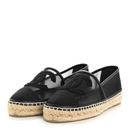 Chanel Mesh Grosgrain CC Espadrilles 36 Black 4 of 10