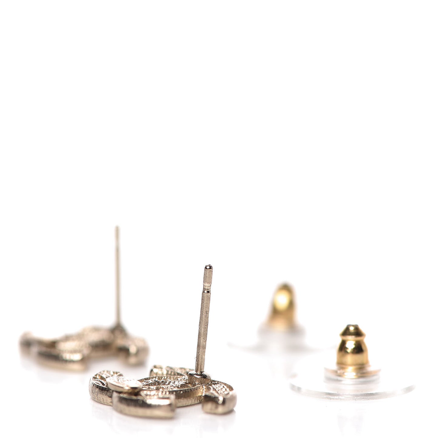 Tweed Effect CC Earrings Gold