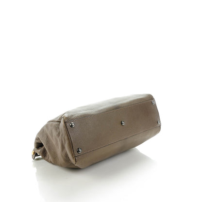 Fendi Goatskin Zucca Medium Peekaboo Iconic Satchel Taupe Tobacco Moro 4 of 8