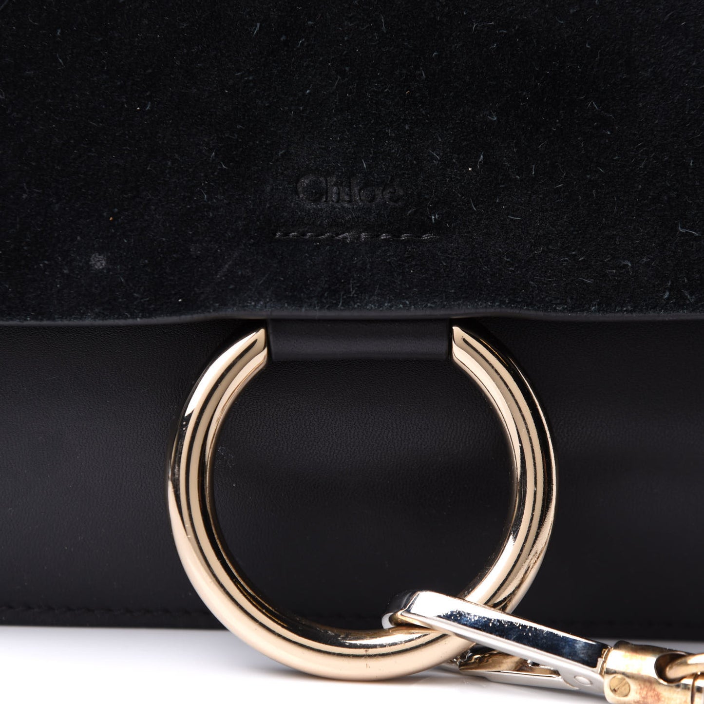 Suede Calfskin Small Faye Shoulder Bag Black