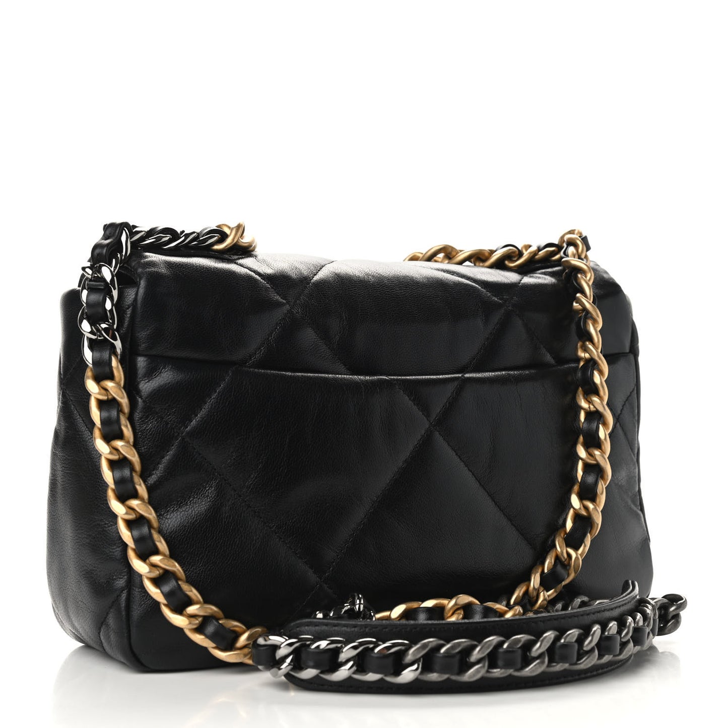 Goatskin Quilted Medium Chanel 19 Flap Black
