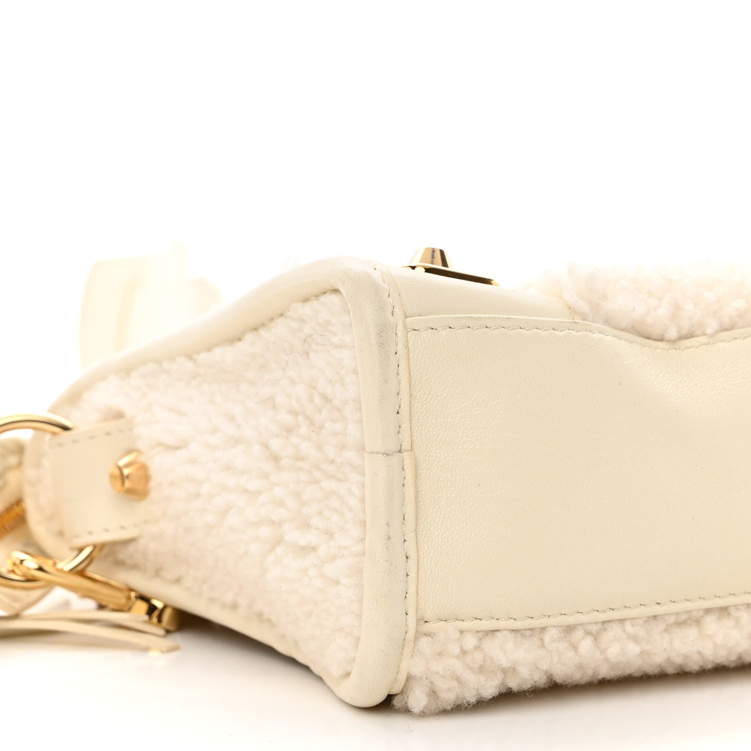 Balenciaga Shearling Nappa Gold Metallic Edge Hardware Mini City Cream 8 of 9