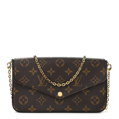 Louis Vuitton Monogram Pochette Felicie Chain Wallet Fuchsia 1 of 9