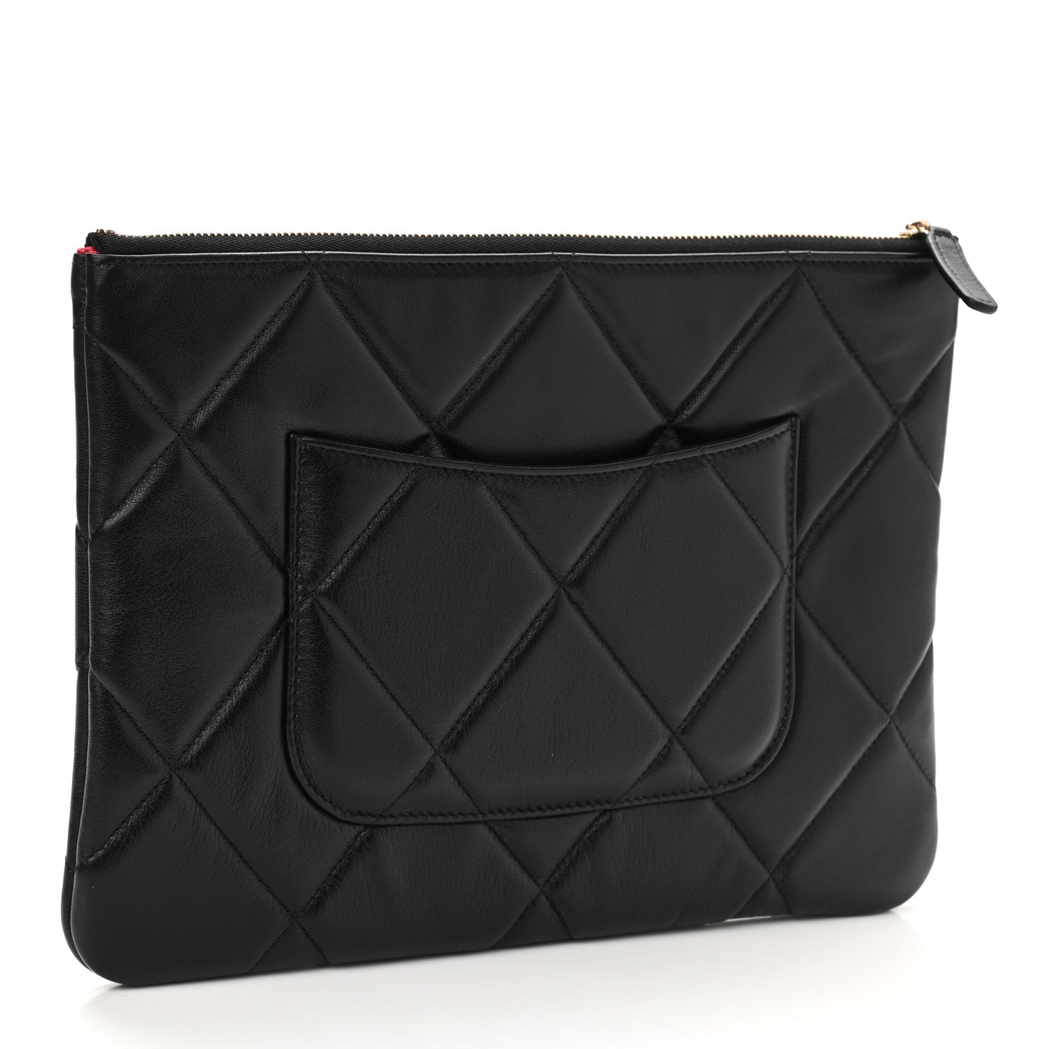 Chanel Goatskin Quilted Large Chanel 19 Pouch Black 3 of 11