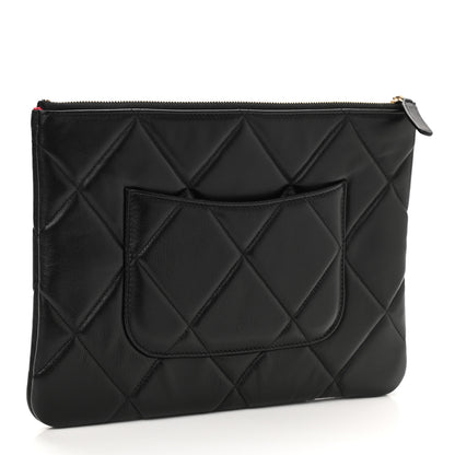 Chanel Goatskin Quilted Large Chanel 19 Pouch Black 3 of 11