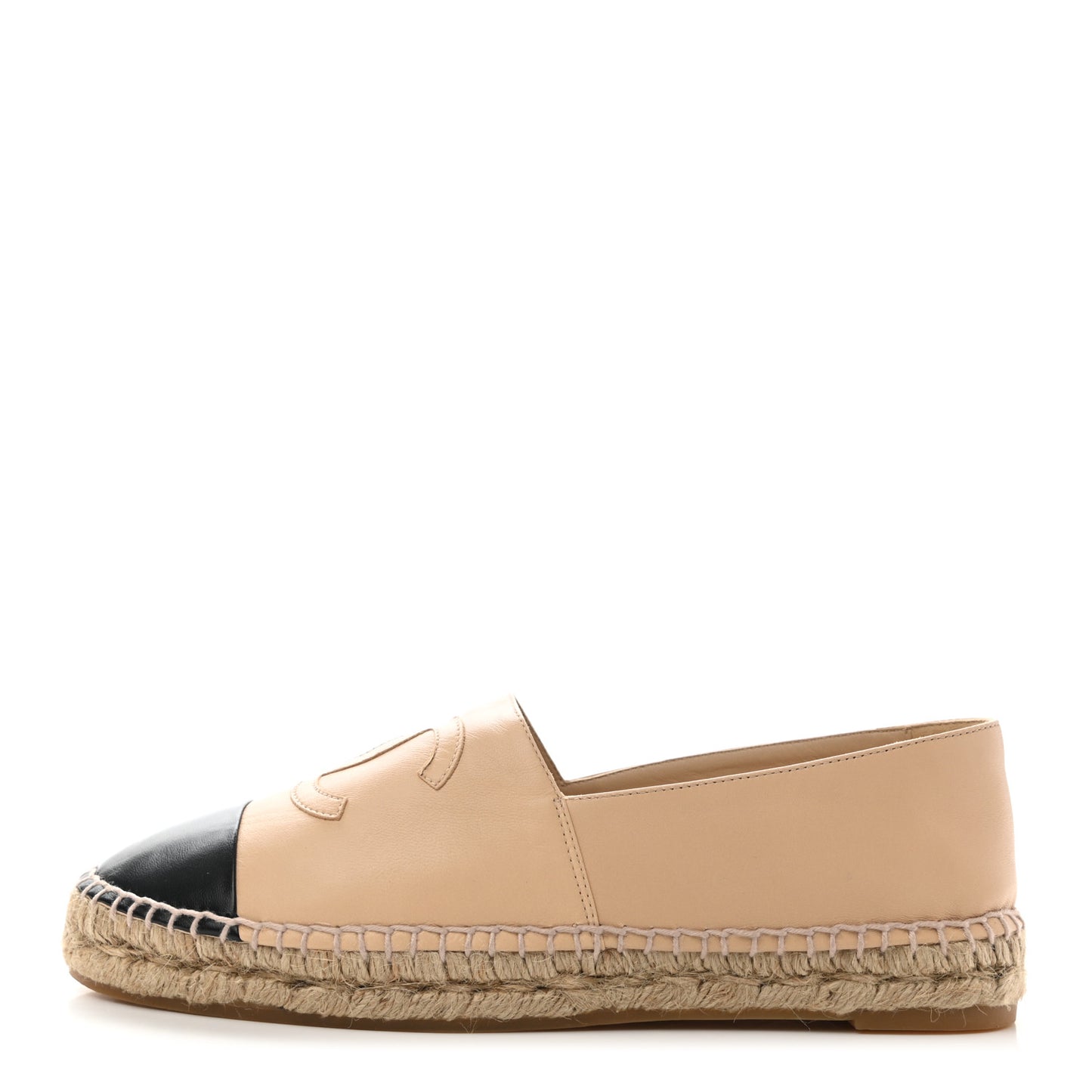 Lambskin CC Espadrilles 40 Beige Black