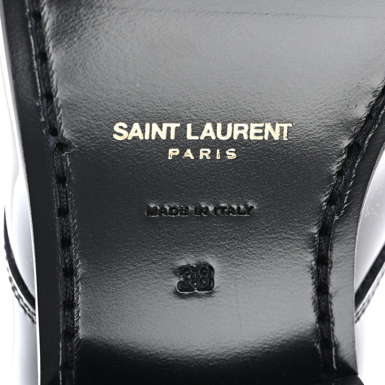 Saint Laurent Patent Baltimora Lace Up Derby Shoes 38 Black 6 of 8
