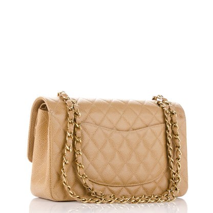 Chanel Caviar Quilted Medium Double Flap Beige 4 of 9