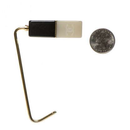 Chanel Resin CC Purse Hook Black White 2 of 3