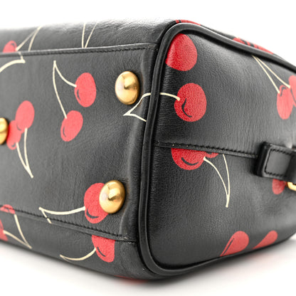 Saint Laurent Calfskin Cherry Print Classic Baby Duffle Black Red 10 of 16