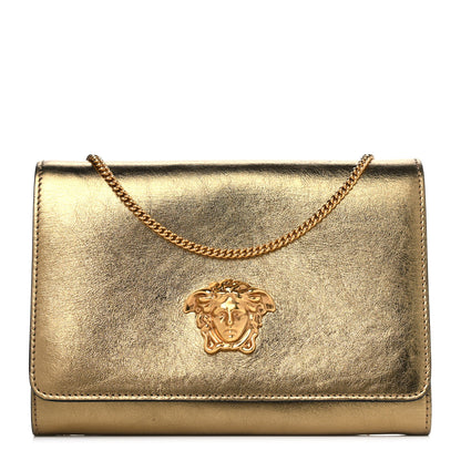 Versace Metallic Vitello Palazzo Medusa Evening Clutch Bag Gold 1 of 13