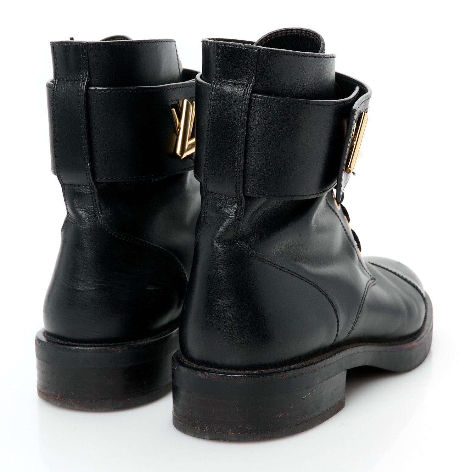 Louis Vuitton Calfskin Wonderland Flat Ranger Boots 37 Black 5 of 10