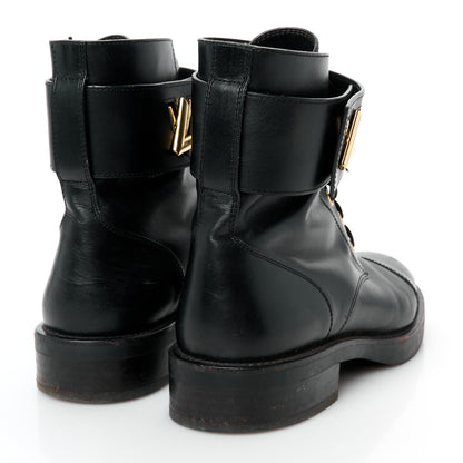 Louis Vuitton Calfskin Wonderland Flat Ranger Boots 37 Black 5 of 10