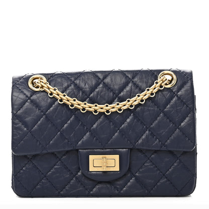 Chanel Aged Calfskin Quilted 2.55 Reissue Mini Flap Navy 1 of 10