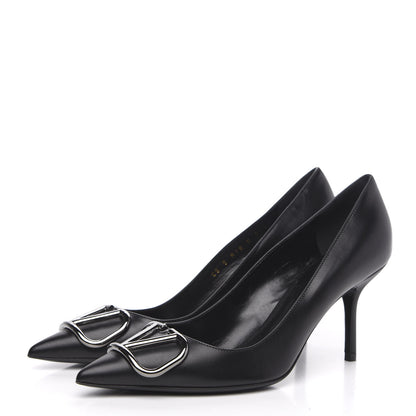 Valentino Garavani Calfskin Vlogo Signature 80mm Pumps 37.5 Black 3 of 8