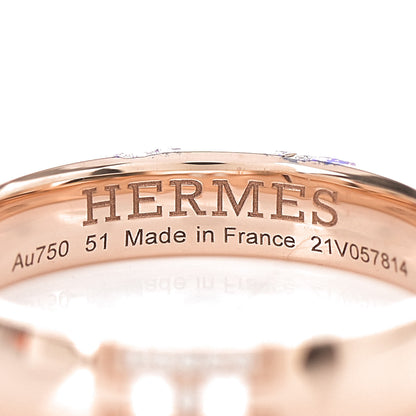Hermes 18K Rose Gold Diamond Ever Herakles Wedding Band Ring 51 5.75 4 of 5
