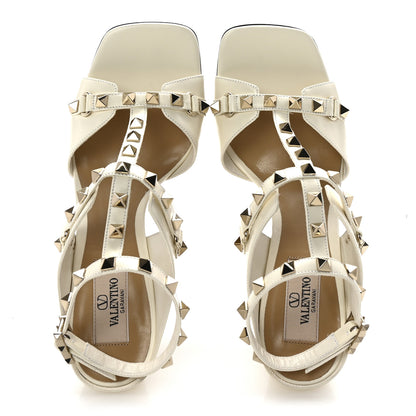 Valentino Garavani Calfskin Rockstud 60mm Sandals 36.5 Light Ivory 2 of 10