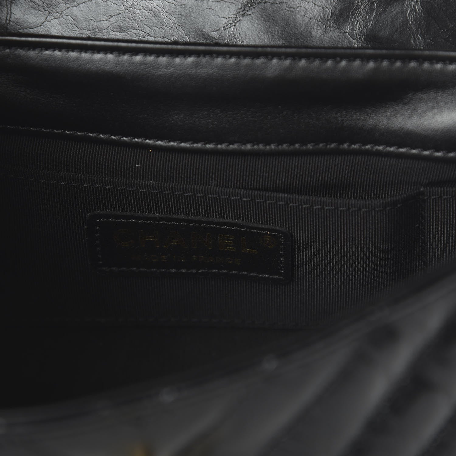 Chanel Glazed Calfskin Chevron Quilted Small Hampton Flap Black 8 of 11