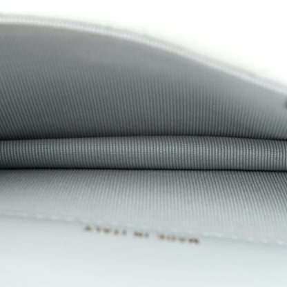 Chanel Calfskin Quilted Maxi Pearls Card Holder Flap With Chain Light Blue 5 of 11