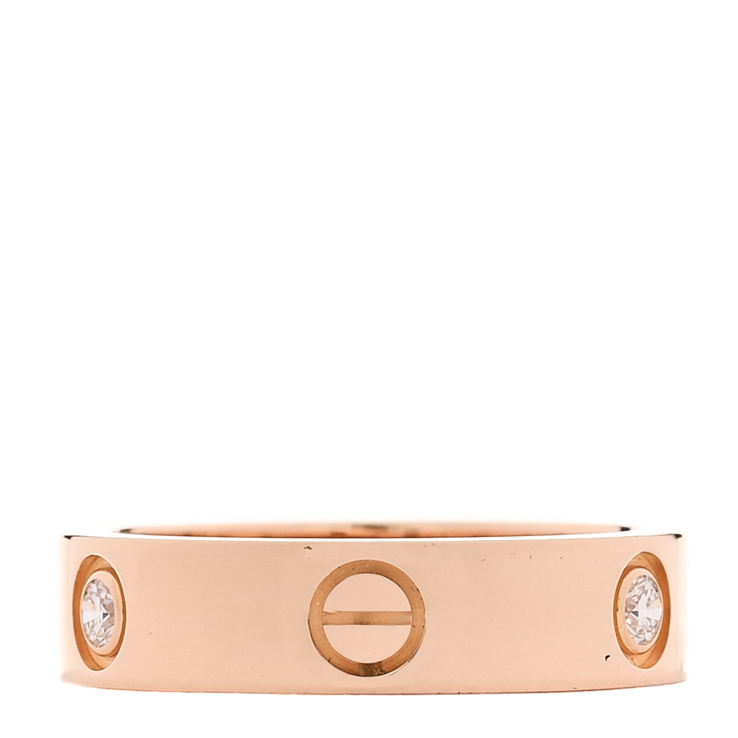 18K Pink Gold 3 Diamond 5.5mm LOVE Ring 60 9.25
