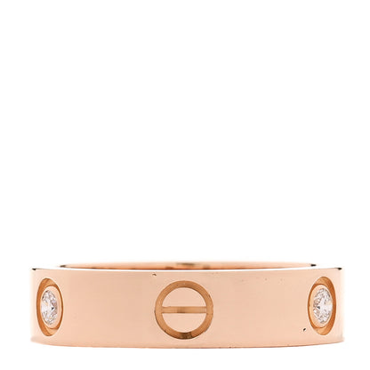 Cartier 18K Pink Gold 3 Diamond 5.5mm LOVE Ring 60 9.25 1 of 4