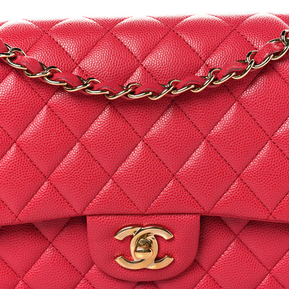 Chanel Caviar Quilted Medium Double Flap Dark Pink 8 of 10