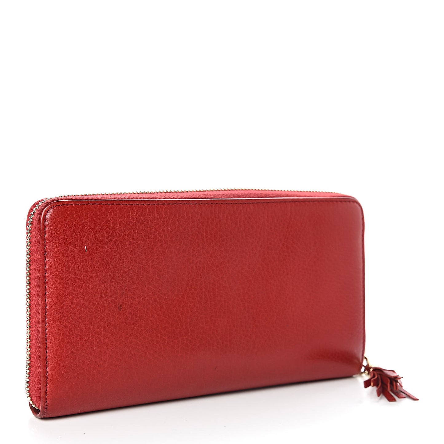 Pebbled Calfskin Soho Zip Around Wallet Red