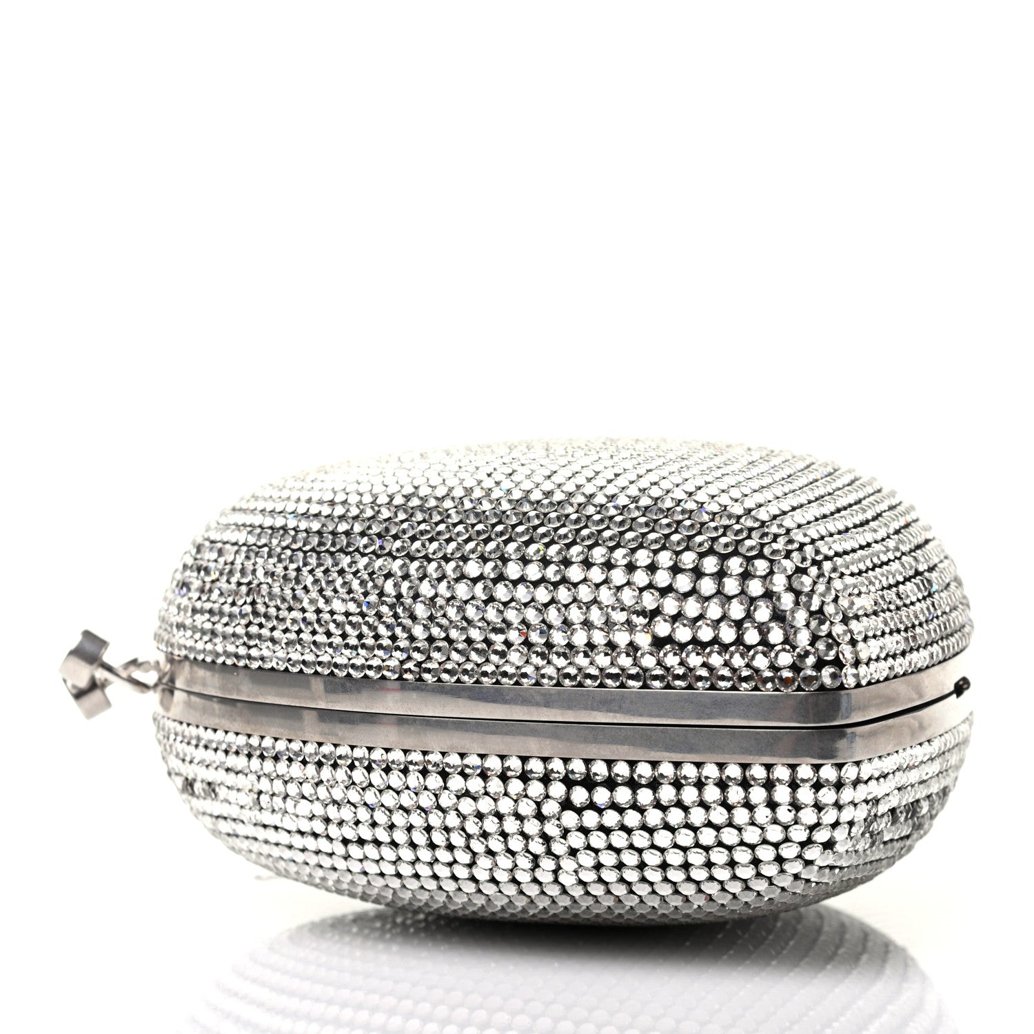 Saint Laurent Swarovski Crystal Heart Love Box Clutch Bag Silver 4 of 6