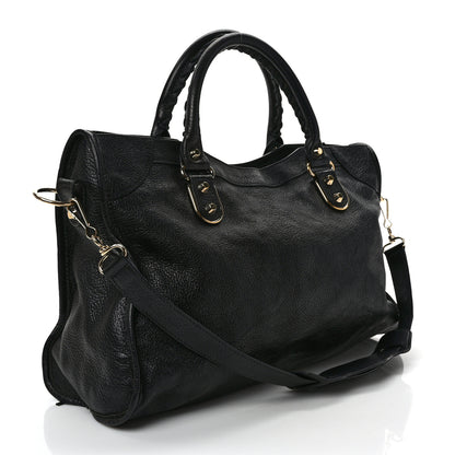 Balenciaga Chevre Gold Metallic Edge Hardware City Black 3 of 11