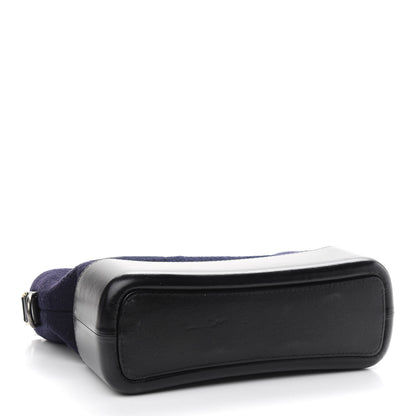 Chanel Wool Embroidered Medium Gabrielle Hobo Dark Navy Blue 4 of 9