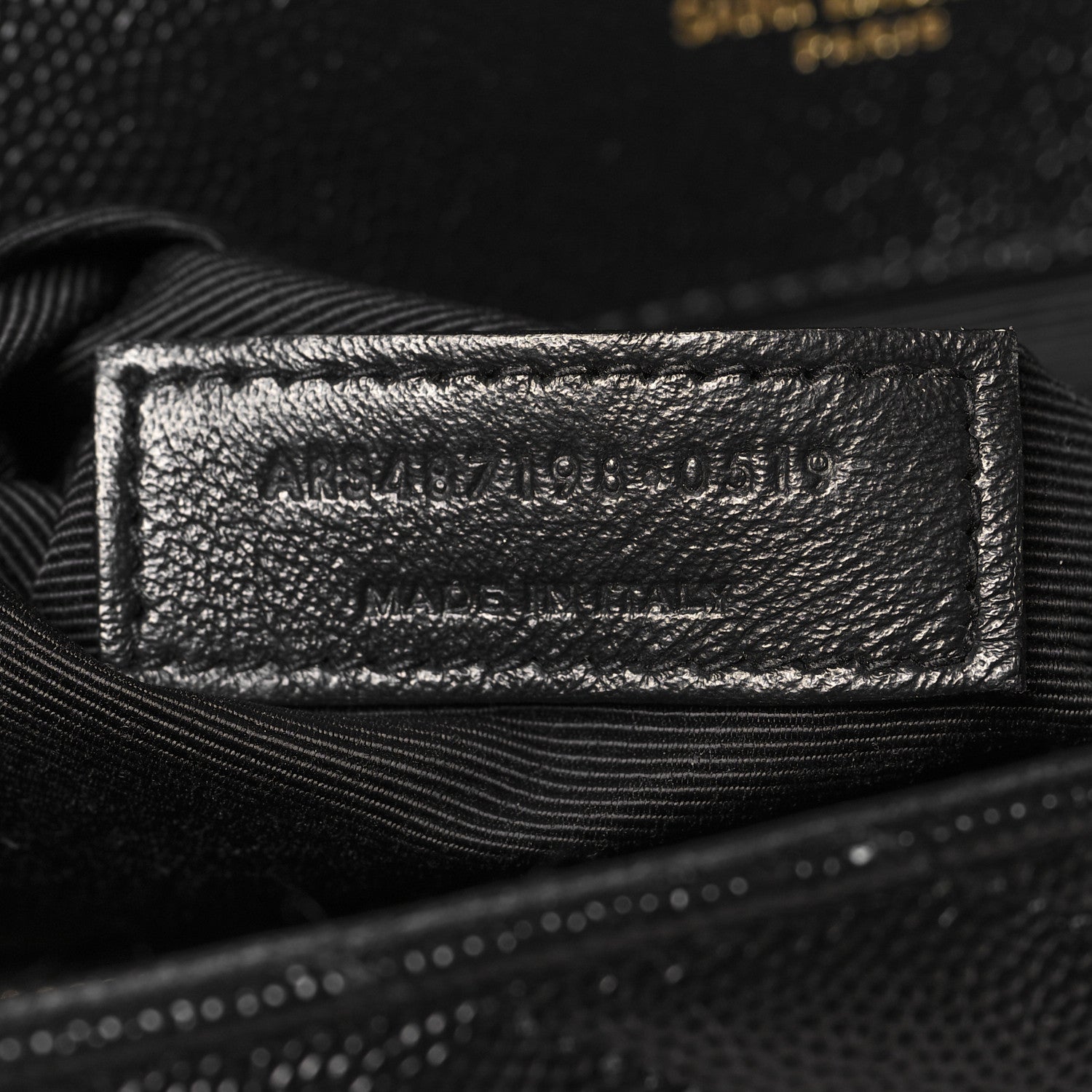 Saint Laurent Grain De Poudre Matelasse Chevron Large Monogram Satchel Black 7 of 10