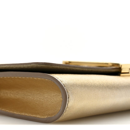 Louis Vuitton Metallic Calfskin Louise Clutch Gold 9 of 13