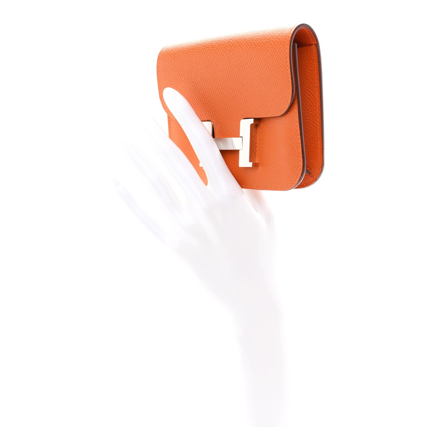 Hermes Epsom Constance Slim Wallet Orange 3 of 9