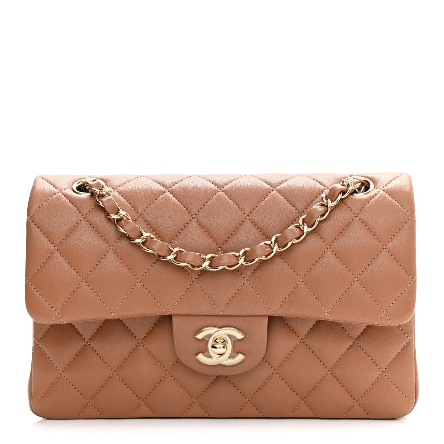 Chanel Lambskin Quilted Small Double Flap Brown 1 of 17