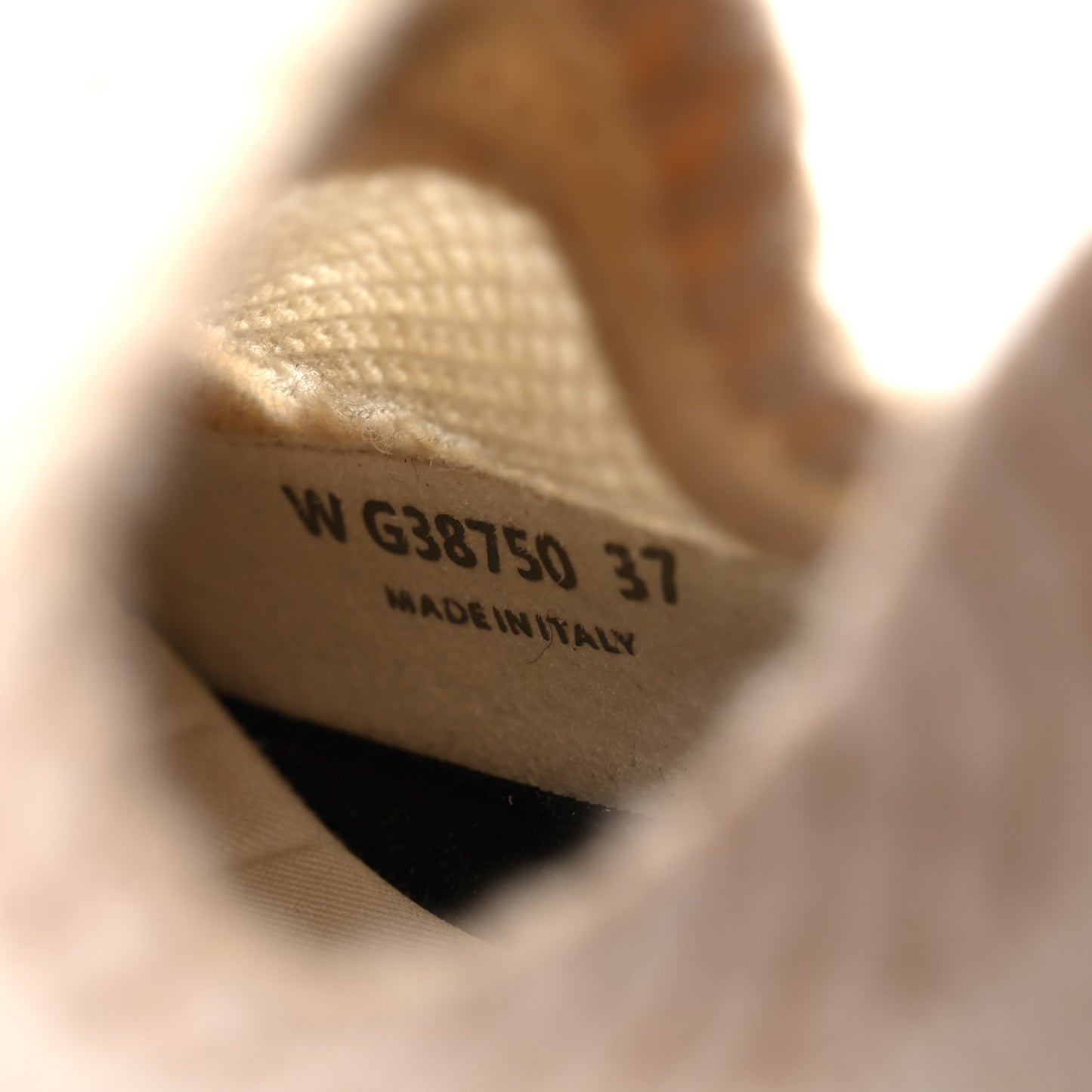 Knit Fabric Suede Calfskin Womens CC Sneakers 37 Ivory