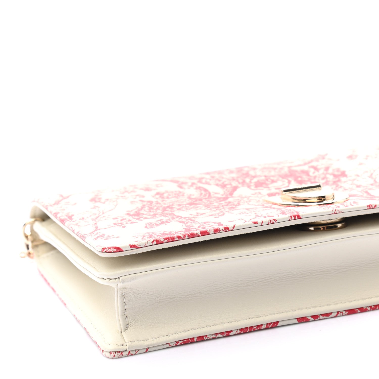 Christian Dior Patent Toile de Jouy Diorama Wallet On Chain Pouch Red 8 of 9