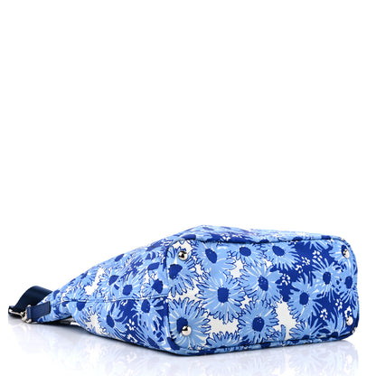 Prada Tessuto Nylon Saffiano Floral Print Tote Baltico Dis Primule 4 of 12