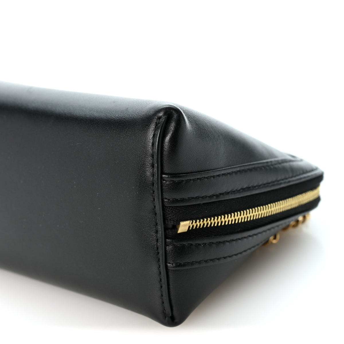 Celine Smooth Calfskin Cuir Triomphe Clutch on Chain Black 9 of 9