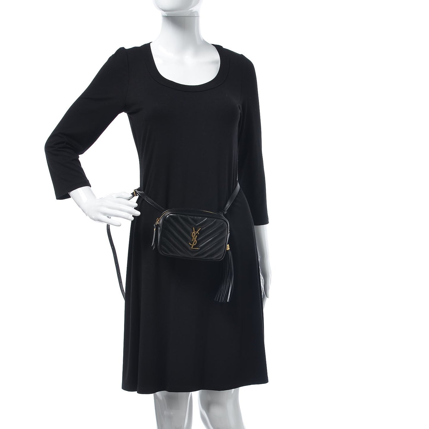 Calfskin Matelasse Monogram Lou Belt Bag Black