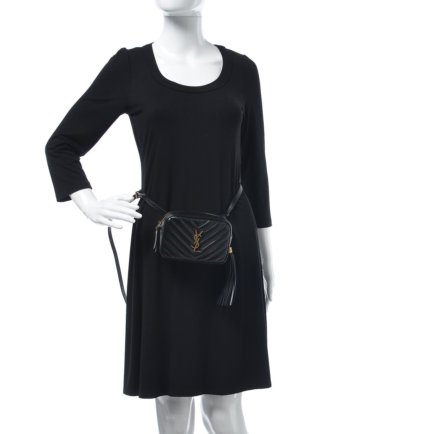 Saint Laurent Calfskin Matelasse Monogram Lou Belt Bag Black 2 of 8