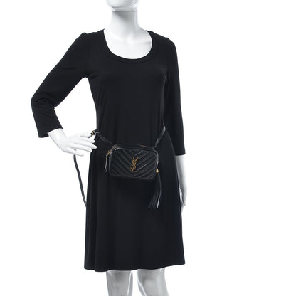 Saint Laurent Calfskin Matelasse Monogram Lou Belt Bag Black 2 of 8