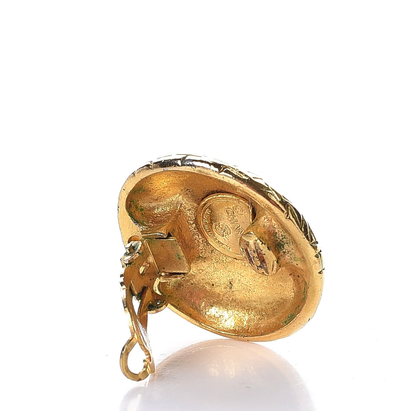 Logo Clip On Earrings Gold
