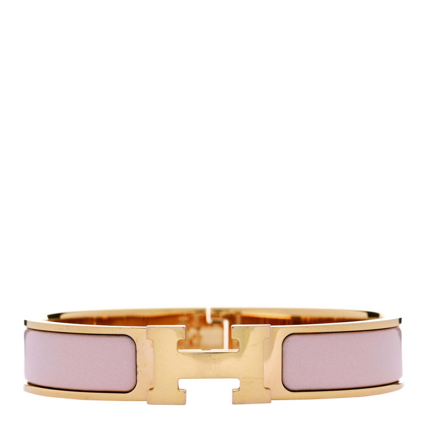 Hermes Enamel Narrow Clic Clac H Bracelet PM Rose Candeur 1 of 5