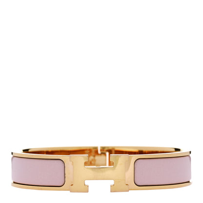 Hermes Enamel Narrow Clic Clac H Bracelet PM Rose Candeur 1 of 5