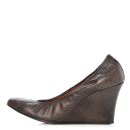 Lanvin Veau Ballerina Wedges 39 Marron Fonce 1 of 11