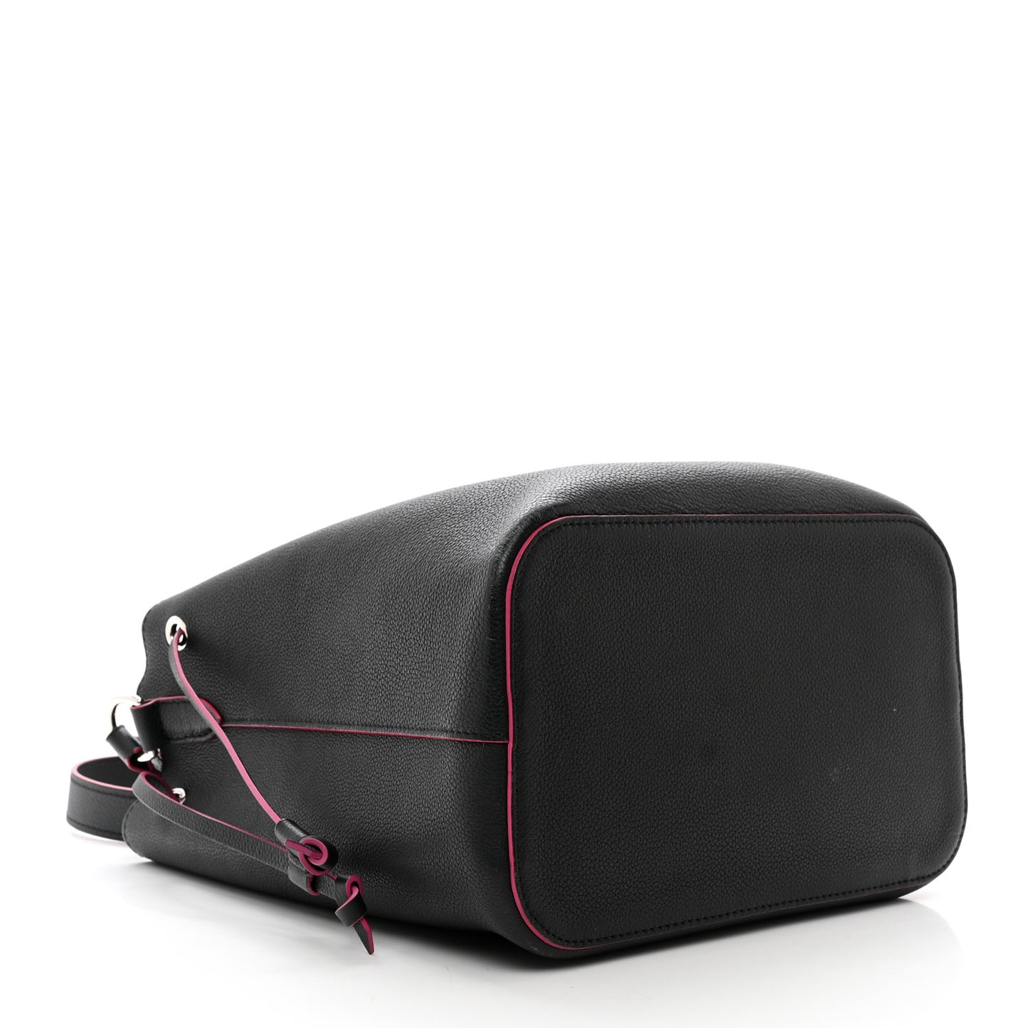 Calfskin Lockme Bucket Black