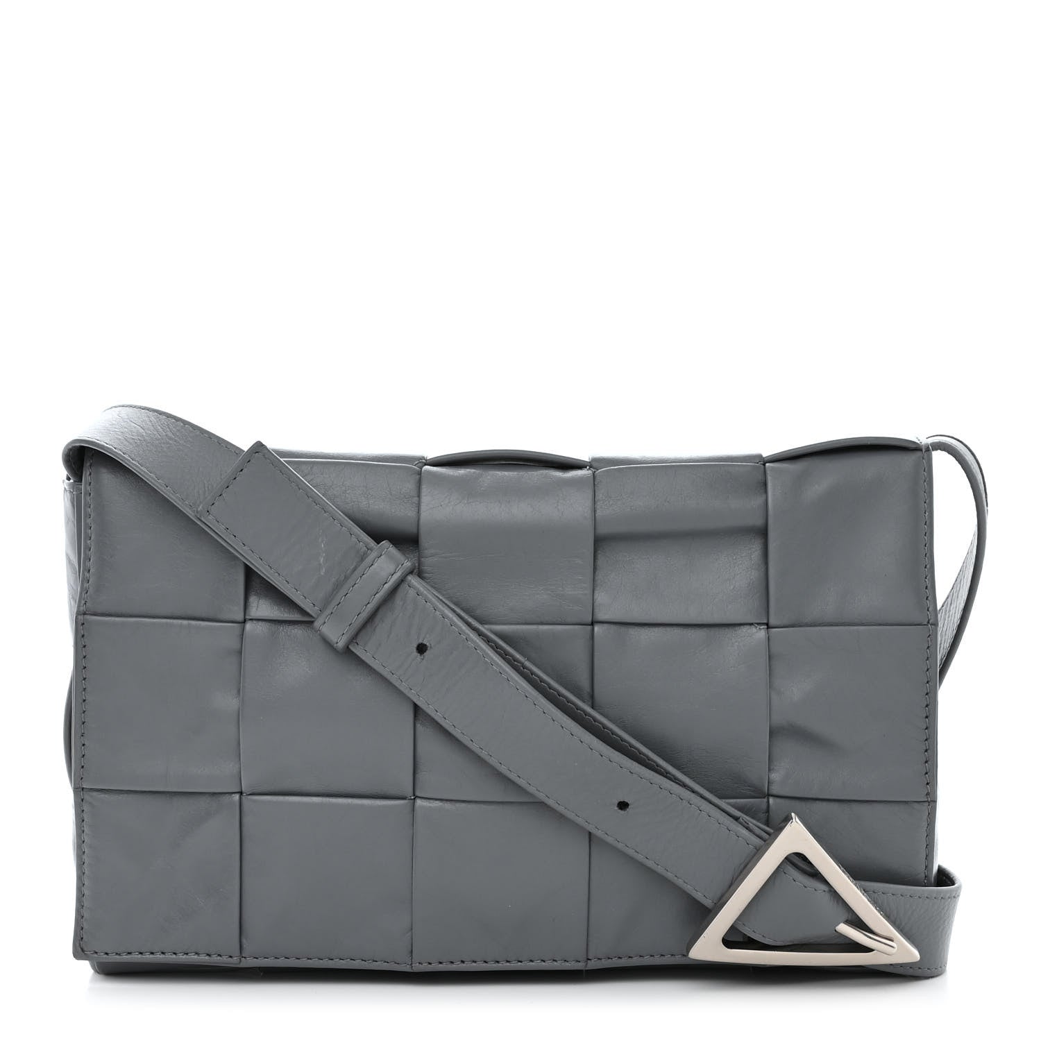 Bottega Veneta Paper Calfskin Maxi Intreccio Cassette Crossbody Bag Thunder 1 of 10