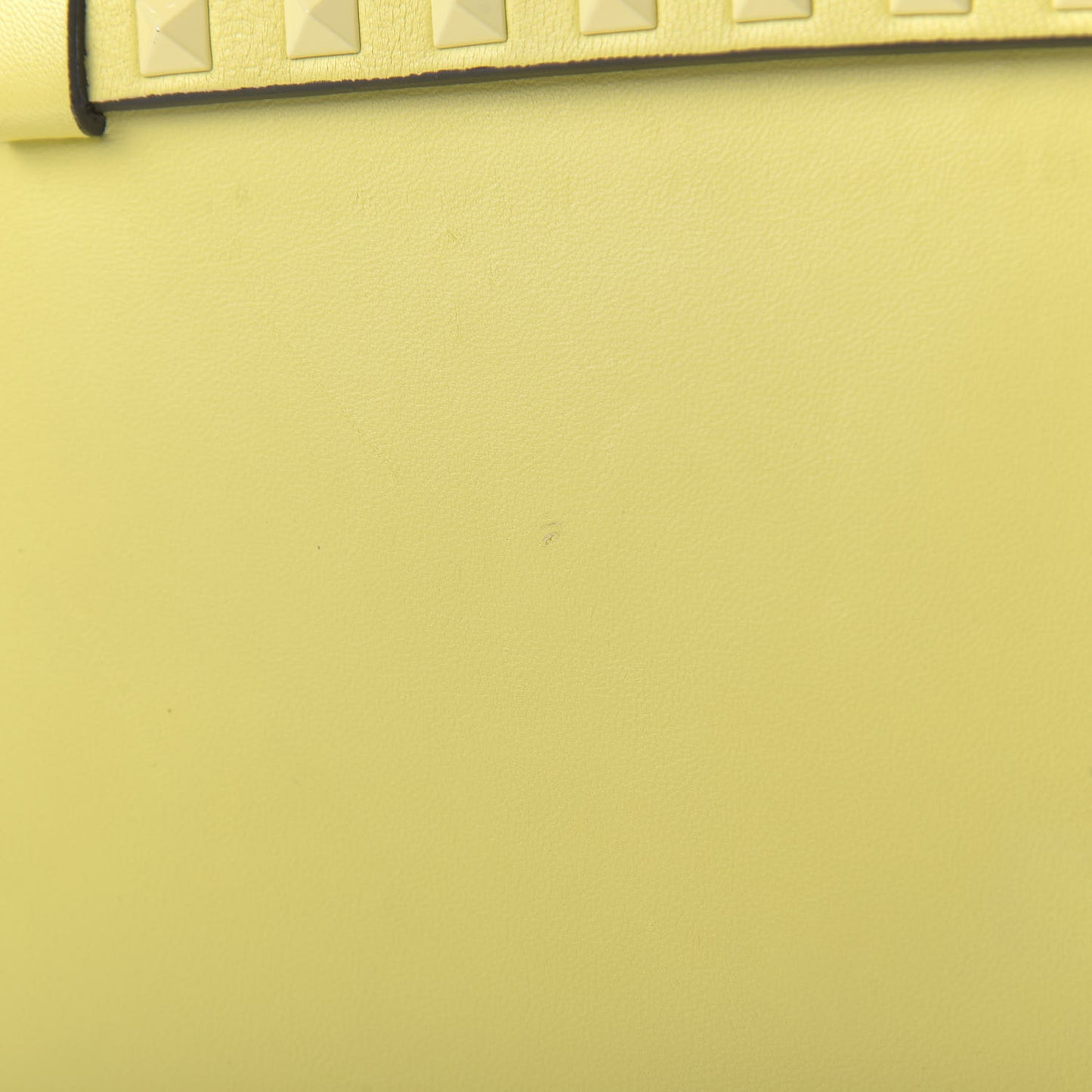 Nappa Monochrome Rockstud Wristlet Clutch Soft Yellow